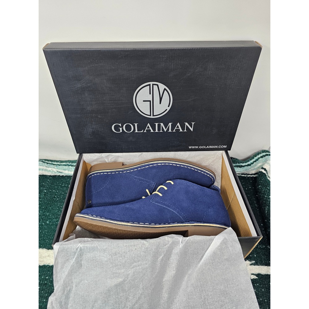 Golaiman Dreamer-01 Mens Navy Blue Suede Chukka Desert Boots Size 9.5 NEW